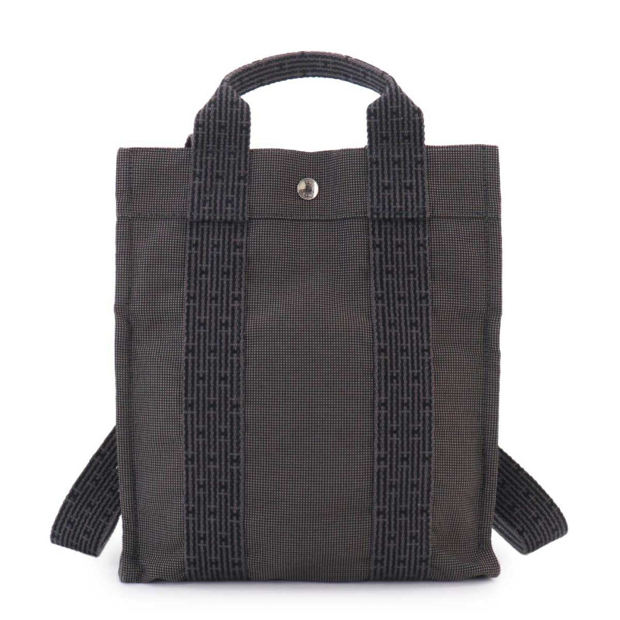 Hermes Her Line Sac Ad Pm Backpack, Canvas, Grey
